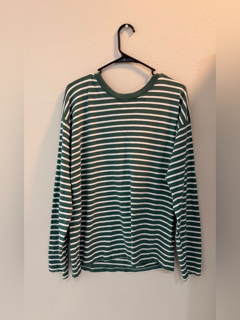 J. Crew Woman’s Green & White Striped Long-Sleeve Tee